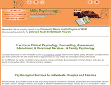Tablet Screenshot of millspsychology.ca